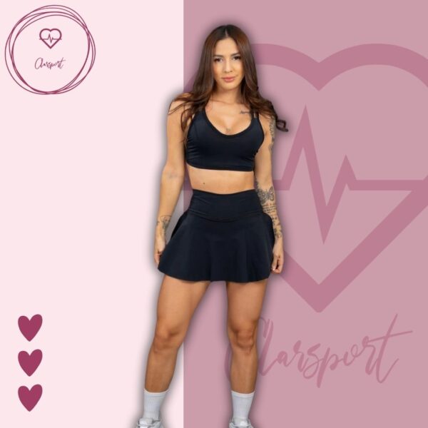 Set falda short negro + top ivette