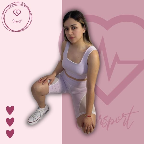 Set en Biker morado claro + croptop