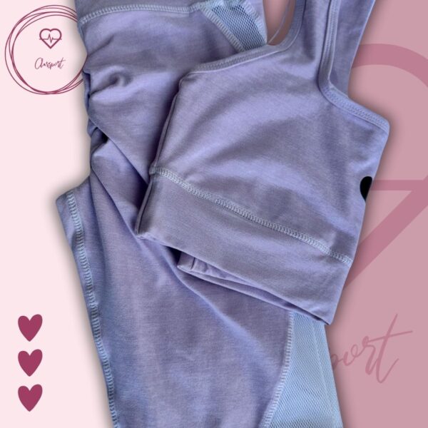Set en Biker morado claro + croptop - Imagen 5