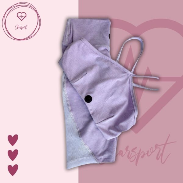 Set en Biker morado claro + top victoria - Imagen 2