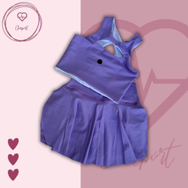 Set falda short color malva+ top dulcinea
