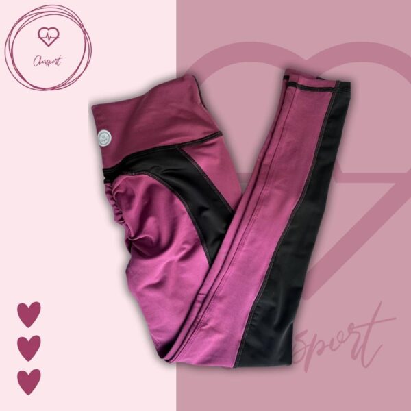Set en leggins morado push up + crop top - Imagen 5