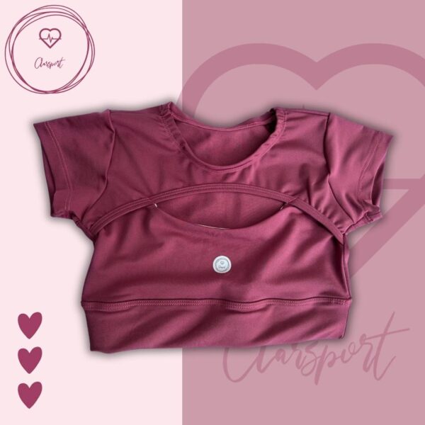 Set en leggins morado push up + crop top - Imagen 4