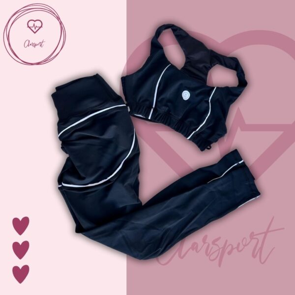 Set en leggins allana push up + top allana negro