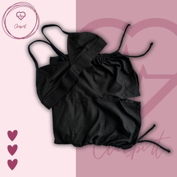 Set en Biker push up recogido lateral + top bra sex
