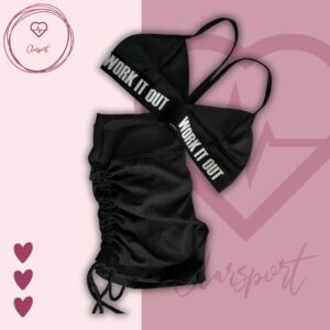 Set en Biker push up recogido lateral + top bra work