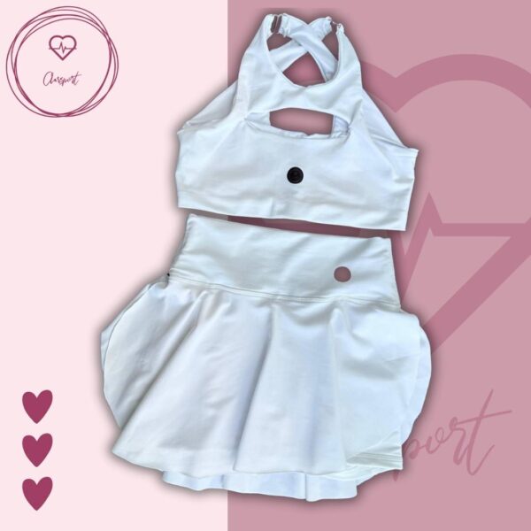 Set falda short blanco + top dulcinea - Imagen 2