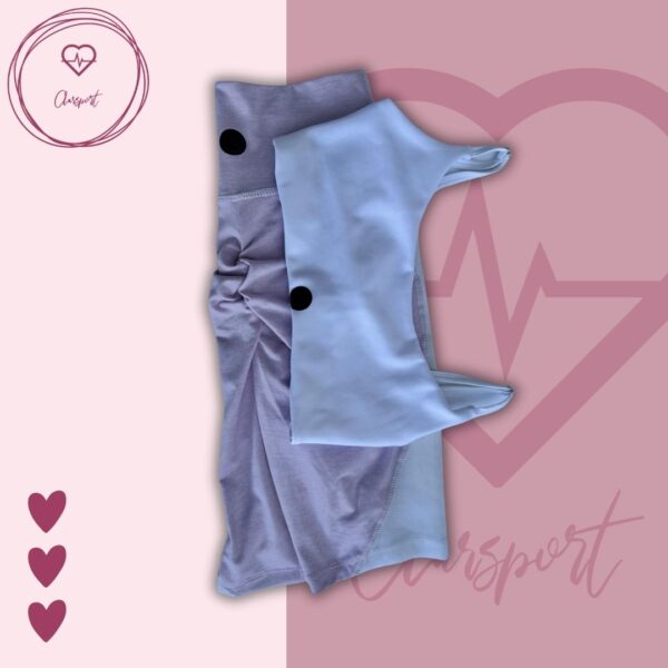 Set en Biker morado claro + top Tiffany blanco - Imagen 2