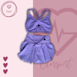 Set falda short malva+ top ivette