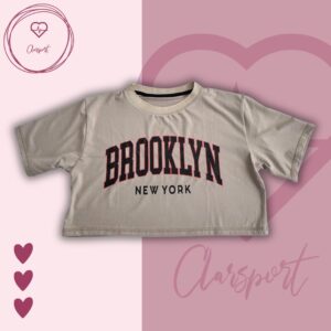 Camiseta deportiva oversize Beige Talla única