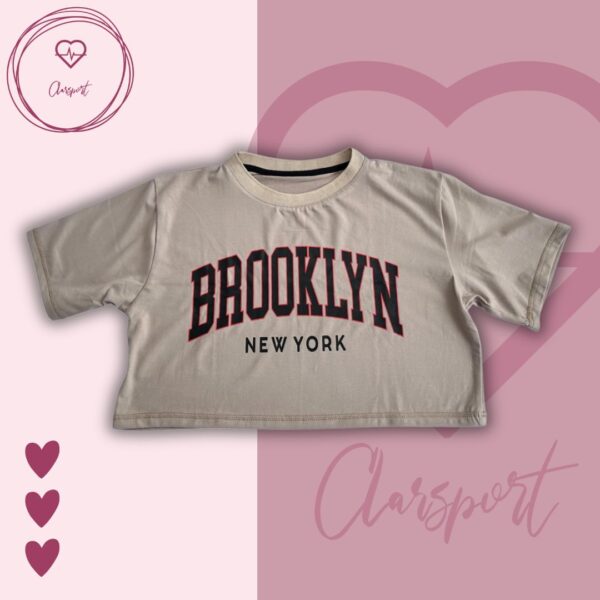 Camiseta deportiva oversize Beige Talla única