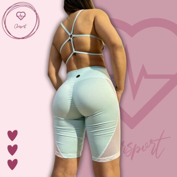 Set en Biker verde menta + top victoria