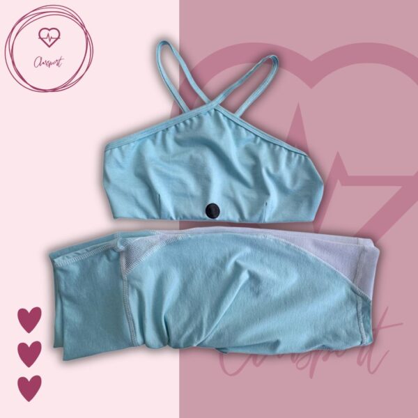 Set en Biker verde menta + top victoria - Imagen 3