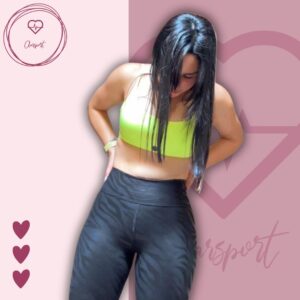 Set en leggins chinzado + top Tiffany fluorescente