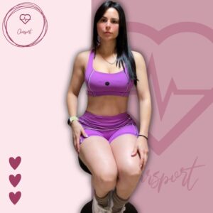 Set en short allana push up + top allana morado