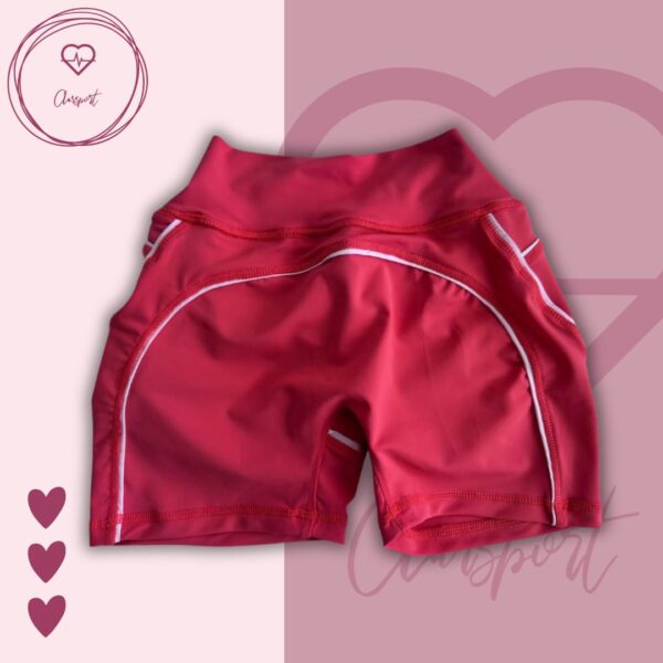 Set en short allana push up + top mangas rosa fresa - Imagen 2