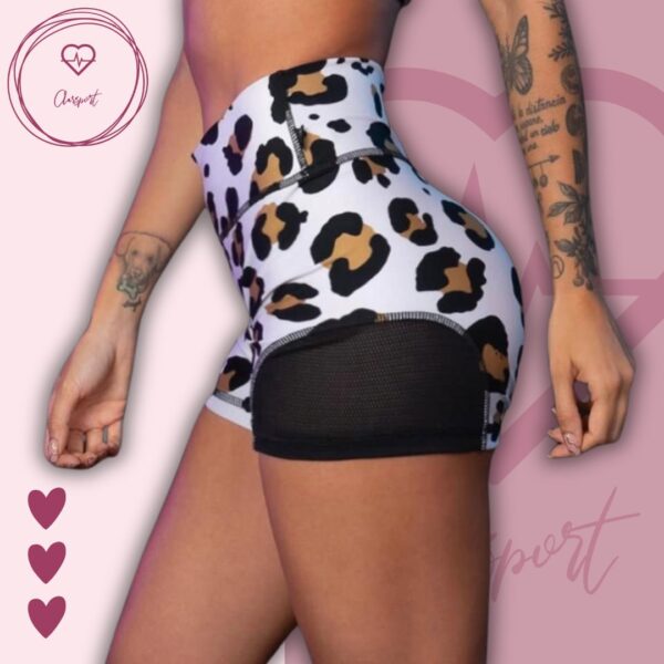 Set en short push up animal print + Top tiffany blanco - Imagen 4