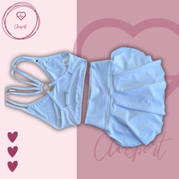 Set falda short blanca + top ivette - Imagen 3