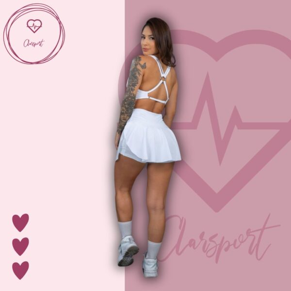 Set falda short blanca + top ivette - Imagen 2