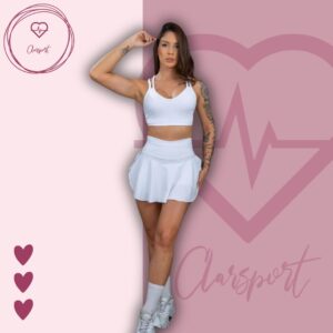 Set falda short blanca + top ivette